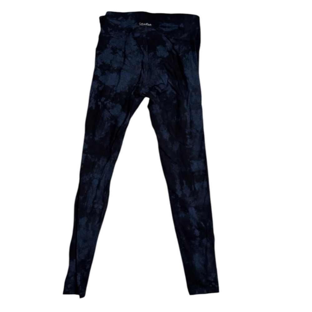 Calvin Klein Black and Blue Tie-Dye Performance Leggings Size Small